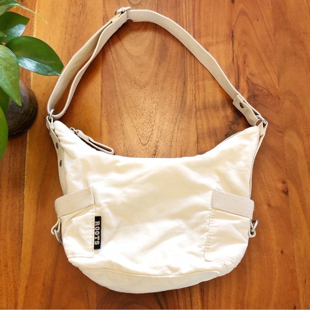 Roots Y2K Cream Neutral Tone Casual Festival Roomy Shoulder Bag.